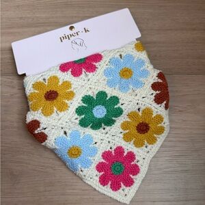 Piper-K Floral Daisy Crochet Hair Accessory Bandana  Boho Festival NWT Granny